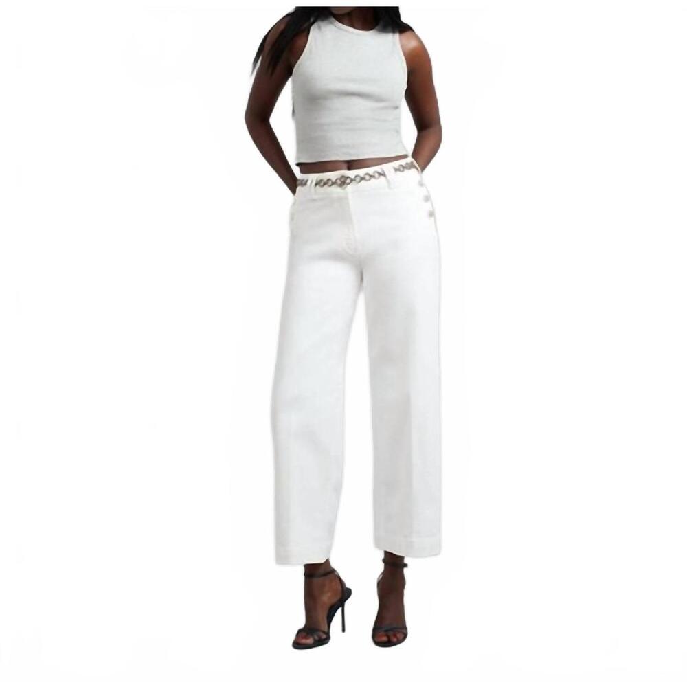 NEW LOLA JEANS colette high rise wide leg jean in white
